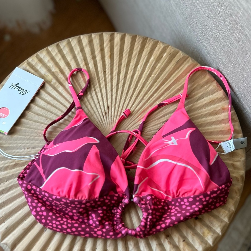 NWT Maaji swim - reversible Pink and Purple Bikini Top